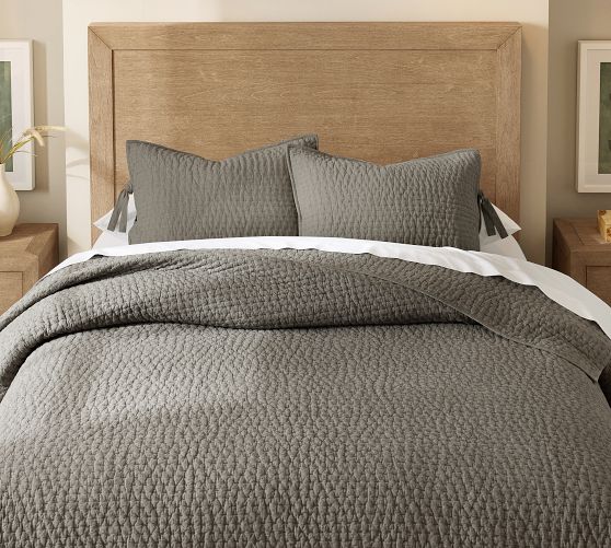 Pick-Stitch Handcrafted Cotton/Linen Quilted Sham