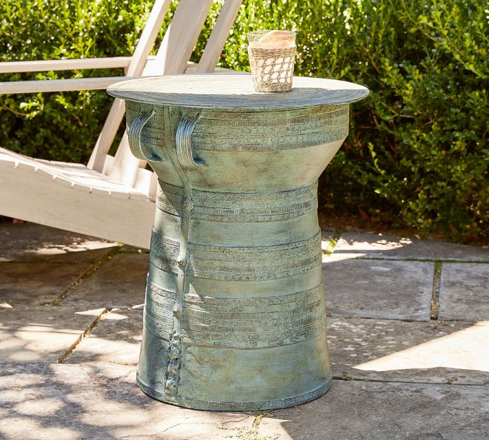 Frog Drum Metal Outdoor Side Tables 12 25