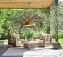 Pomona Concrete &amp; Acacia Round Outdoor Coffee Table (38&quot;)