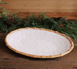 Bamboo Outdoor Melamine Oval Platter