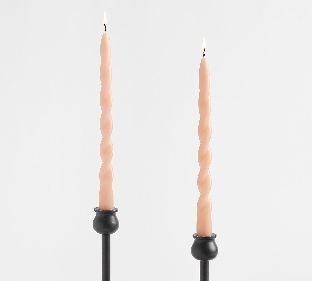 Spiral Taper Candles - Set of 6 blush