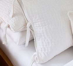 Pick-Stitch Handcrafted Cotton/Linen Quilted Sham
