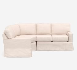 Buchanan Square Arm Slipcovered 3-Piece L-Shaped Wedge Sectional (100&quot;)