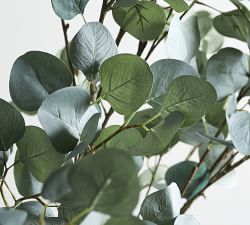 Faux Oversized Silver Dollar Eucalyptus Branch