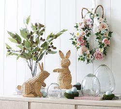 Faux Floral Bunny Shaped Wreath