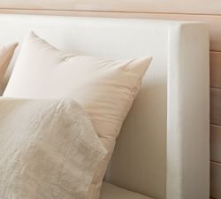 Jake Upholstered Platform Sleigh Bed with Wood Base