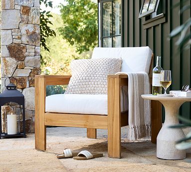 Malibu Teak Outdoor Lounge Chair Pottery Barn