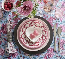 Heirloom Scalloped Heart Stoneware Appetizer Plates - Set of 4