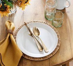 Ridge Textured Stoneware Dinner Plates