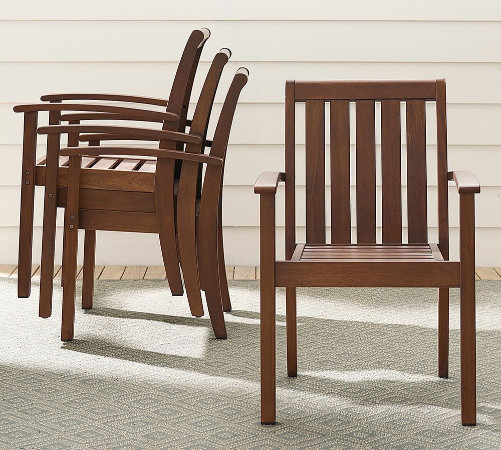 Chatham Mahogany Stackable Outdoor Dining &amp; Armchairs