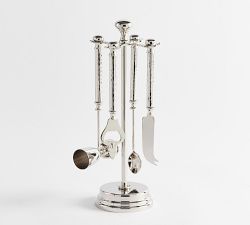 Hammered Nickel 4-Piece Bar Tool Set