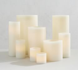 Standard Flameless Wax Pillar Candle - Ivory