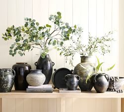 Faux Oversized Silver Dollar Eucalyptus Branch