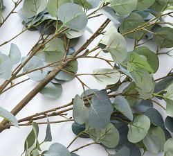 Faux Oversized Silver Dollar Eucalyptus Branch