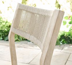 Indio Coastal Mahogany &amp; Rope Stackable Outdoor Dining Side Chair