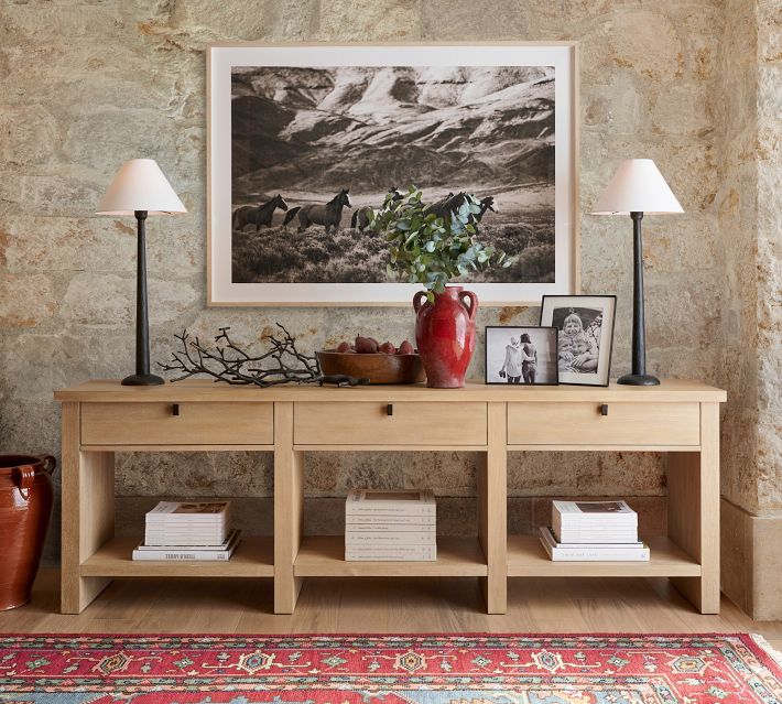 Modern Farmhouse Console Table Tahoe Brown Pottery Barn