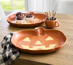 Jack-O'-Lantern Stoneware Serving Platter