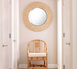 Anastasia Round Seagrass Mirror - 36&quot;