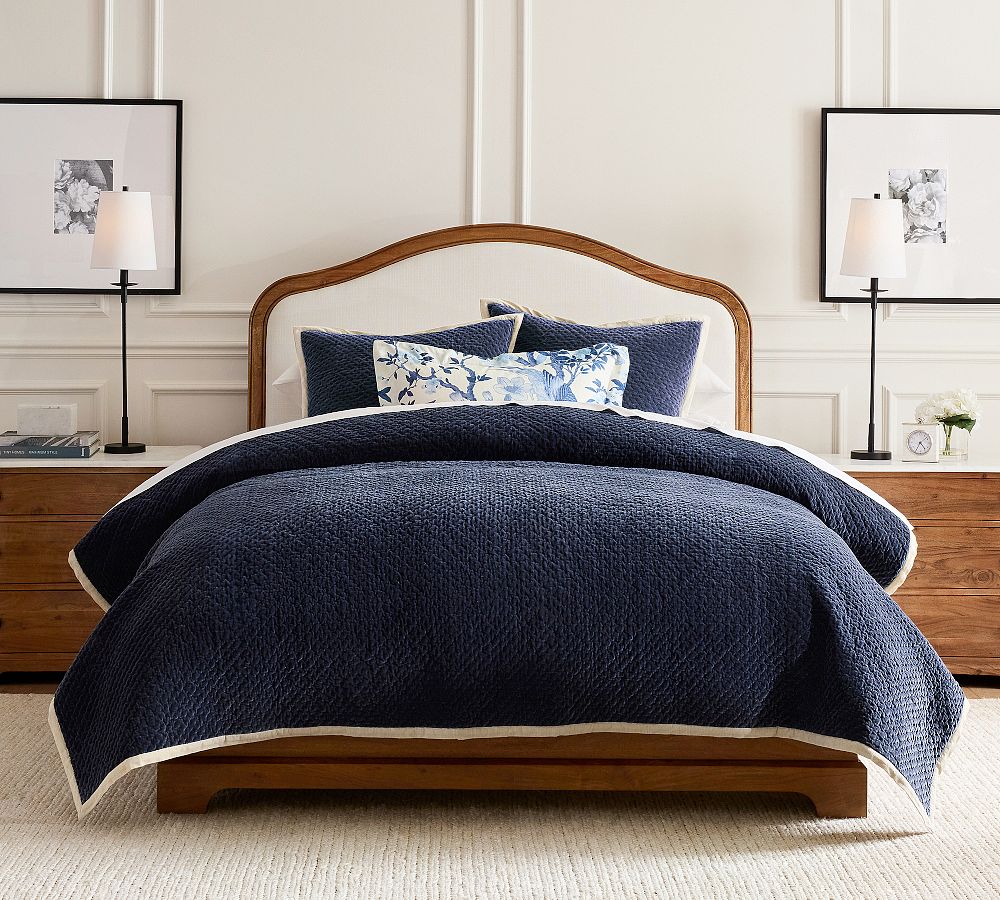 Cross Stitch Velvet Quilt King (midnight)