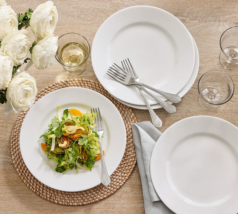 Porcelain Rim Dinner Plates - Set of 4