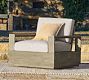 Indio Eucalyptus Modern Platform Swivel Outdoor Lounge Chair