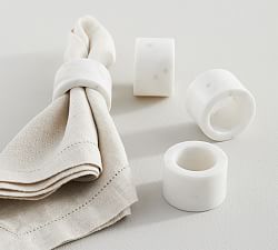 White Marble Napkin Rings