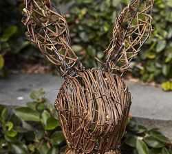 Rattan Bunny with Twinkle Lights