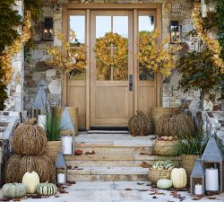 Lit Woven Pumpkin