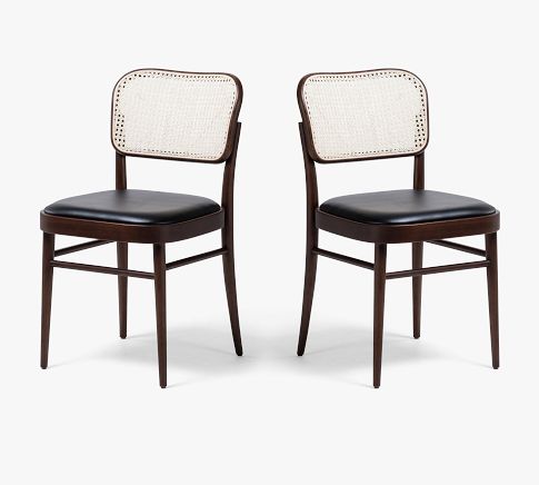 Upholstered cane dining chair discount