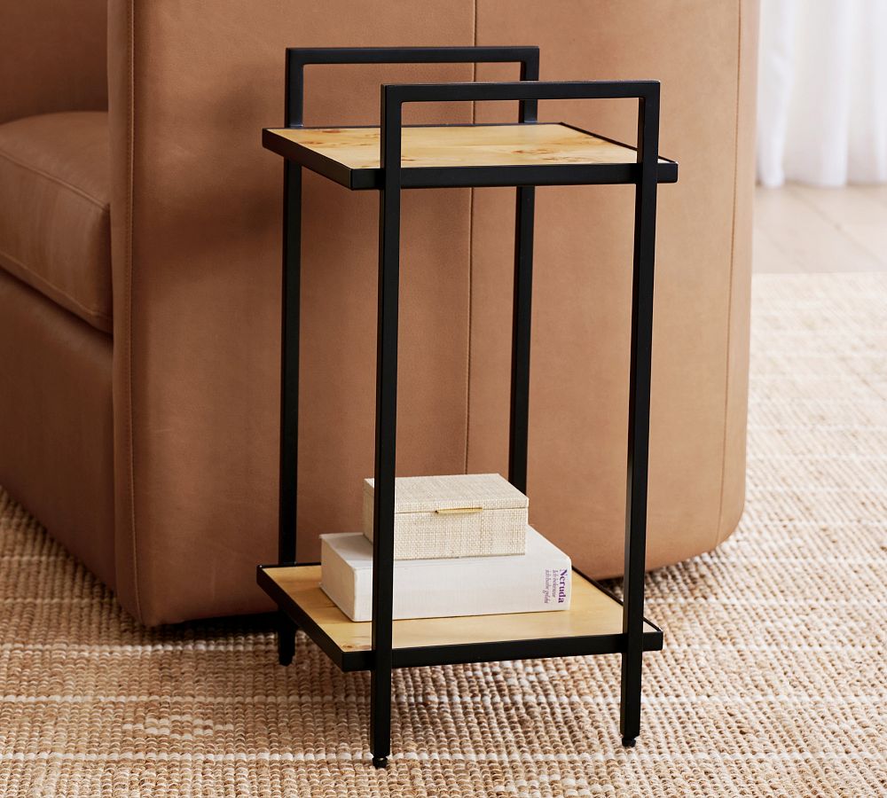 Burl Square Side Table (13.5&quot;)