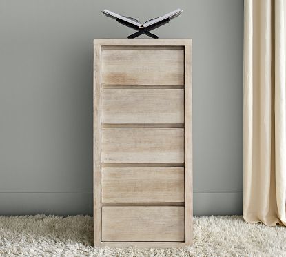 Cayman 5 Drawer Tall Dresser Warm Black Pottery Barn