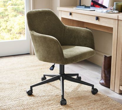 Carson Upholstered Swivel Desk Chair Pottery Barn
