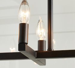 Manor Outdoor Glass &amp; Iron Linear Chandelier (46&quot;)