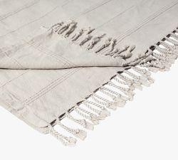 Turkish Cotton Striped Tassel Throw