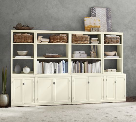 Pottery barn bookcase with doors discount