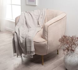 Turkish Cotton Striped Tassel Throw