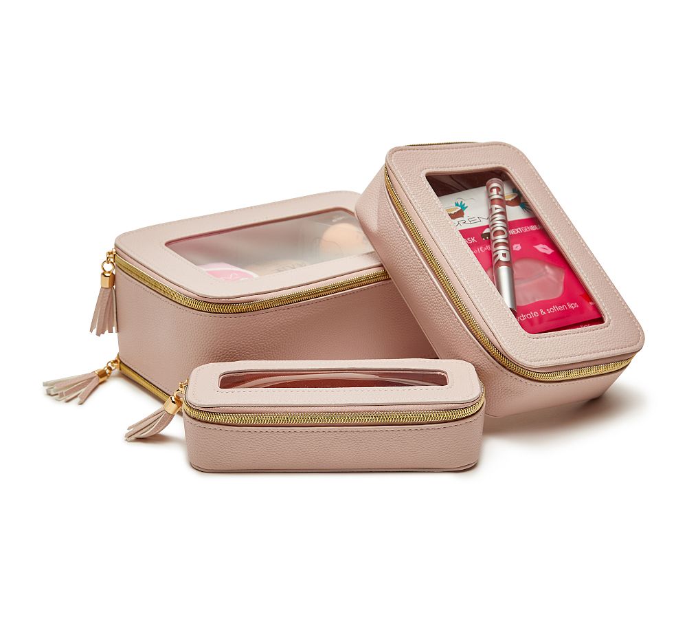 Sadie Vegan Leather 3-Piece Cosmetic Case