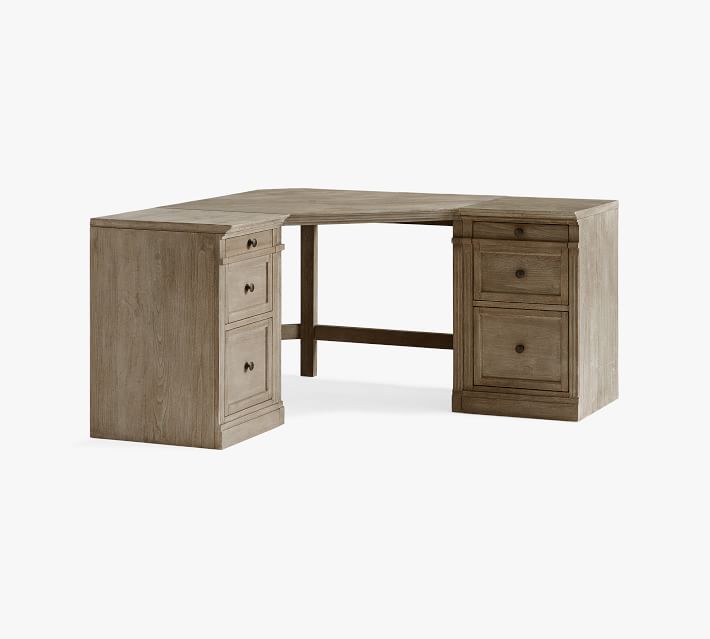 Livingston Corner Desk with Drawers 75 Wide Seadrift Pottery Barn