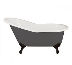 Galvez 67&quot; Clawfoot Painted Bathtub