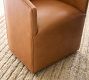 Baldwin Leather Barrel Back Dining Chair