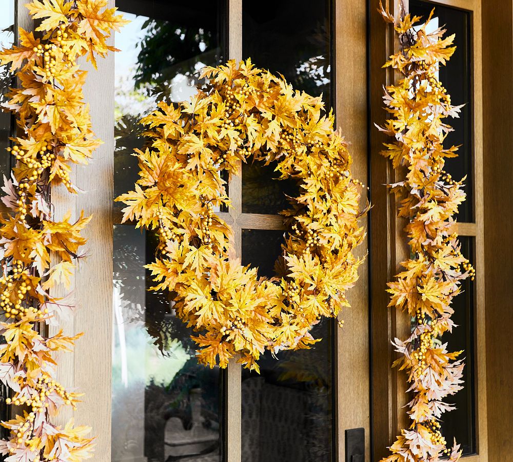 Handcrafted Lit Aspen Wreath &amp; Garland