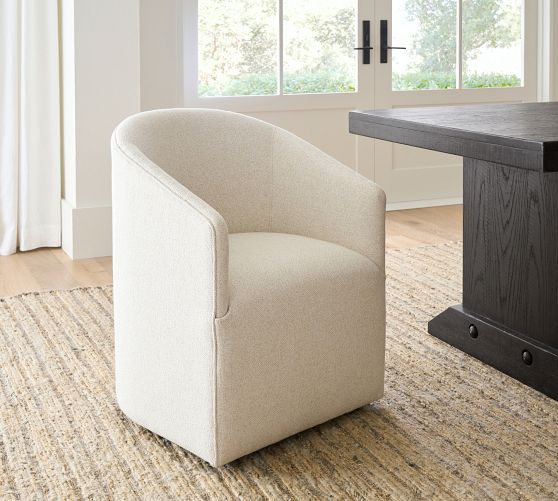Pottery barn upholstered dining chairs discount