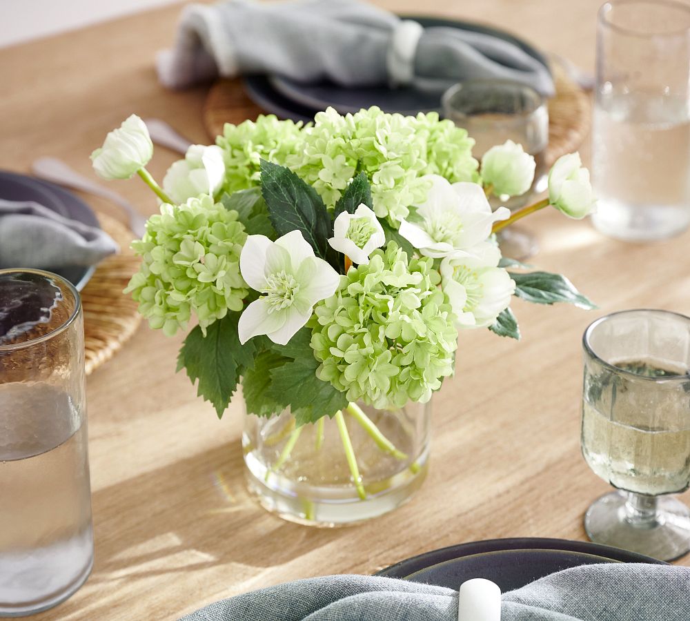 Faux Snowball Floral Arrangement
