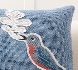 Song Bird Applique Pillow Cover