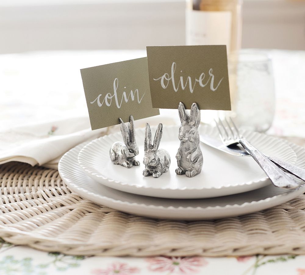 Handcrafted Figural Bunny Place Card Holders - Set of 4