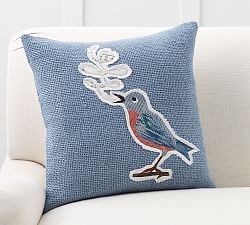 Song Bird Applique Pillow Cover
