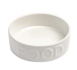 Classic Water &amp; Food Bowl, Set of 2 - White