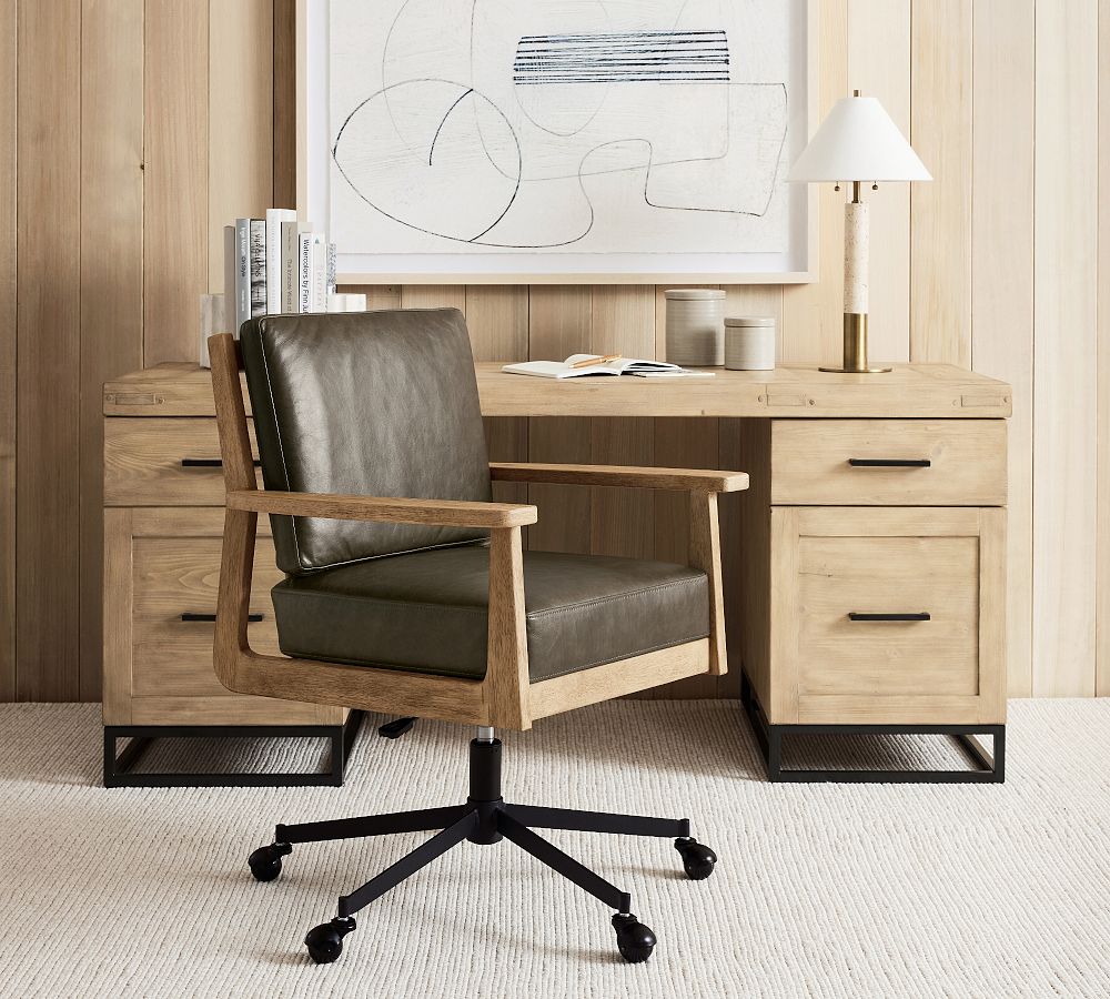 Cody Leather Swivel Desk Chair