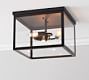 Manor Outdoor Glass &amp; Iron Flush Mount (13&quot;-20&quot;)