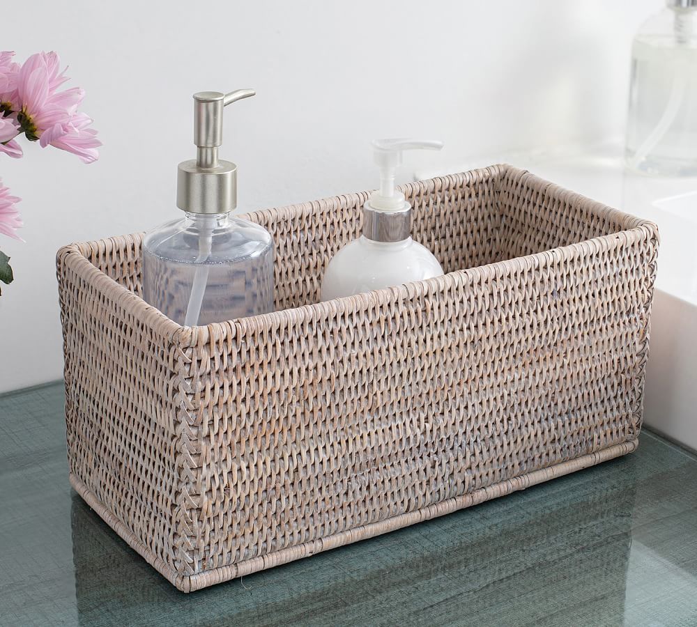 Tava Handwoven Rattan Rectangular Everything Basket